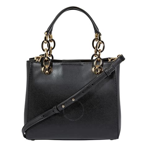 michael kors cynthia black|Cynthia Small Leather Satchel .